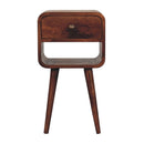 Mini California Curved Nightstand Wth Lower Slot