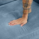 Corduroy Sleeper Sofa Loveseat Sofa With Full Size Mattress, 2 USB Ports, 2 Cup Holders, 2 Side Pockets And Phone Holder