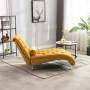 Velvet Chaise Lounge Indoor, Button Tufted Upholstered Chaise Lounge Chair With Pillow
