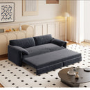 Pull Out 3 In 1 Convertible Sleeper Sofa With Side Storage, Multi Functional