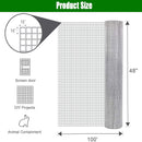 Galvanized Hardware Cloth, Gauge Welded Metal Wire Fence Roll For Garden And Animal Protection - Silver