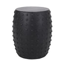 Outdoor End Table With Outstanding Studded Design - Matte Black