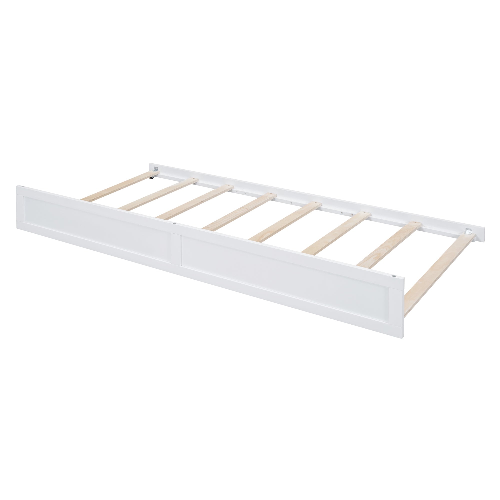 Queen Size Elegant Bed Frame with Rattan Headboard and Sockets ,White