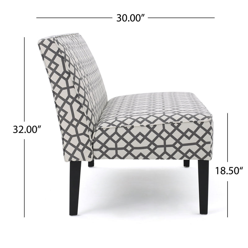 Contemporary Loveseat With Upholstered Fabric And Birch Wood Legs - Gray