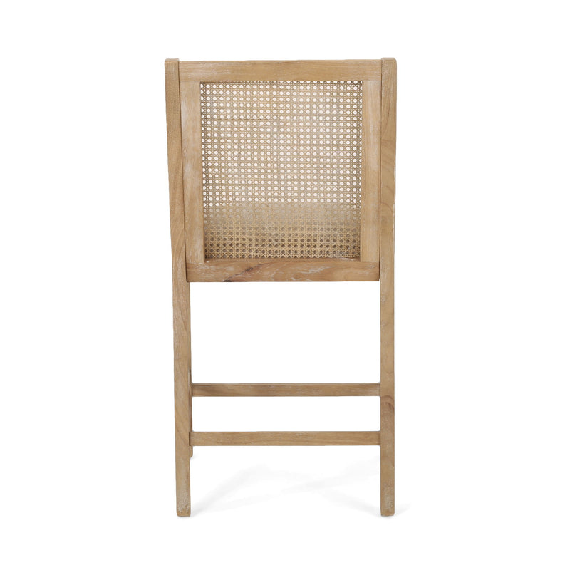 French Country Fabric Upholstered Counter Stools (Set of 2)