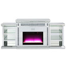 Noralie - Fireplace - Mirrored & Faux Diamonds - Atlantic Fine Furniture Inc