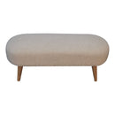 Boucle Hallway Bench - Cream