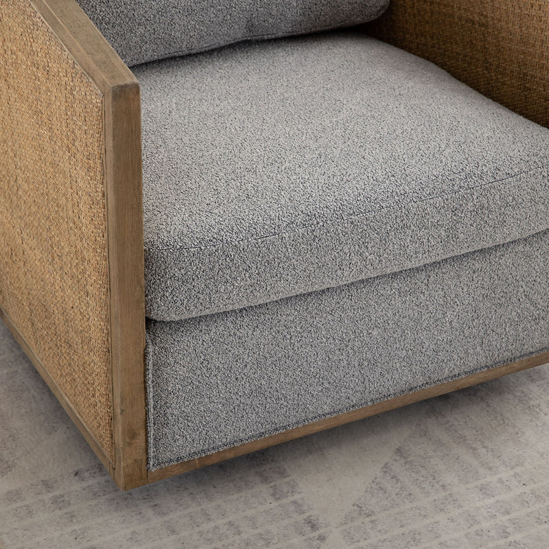 Barrel, Comfy Round Accent Sofa Chair With 360 Degree Swivel, Leisure Arm