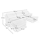 Stylish Sofa With Ottoman And Lumbar Pillows, Ergonomic Design