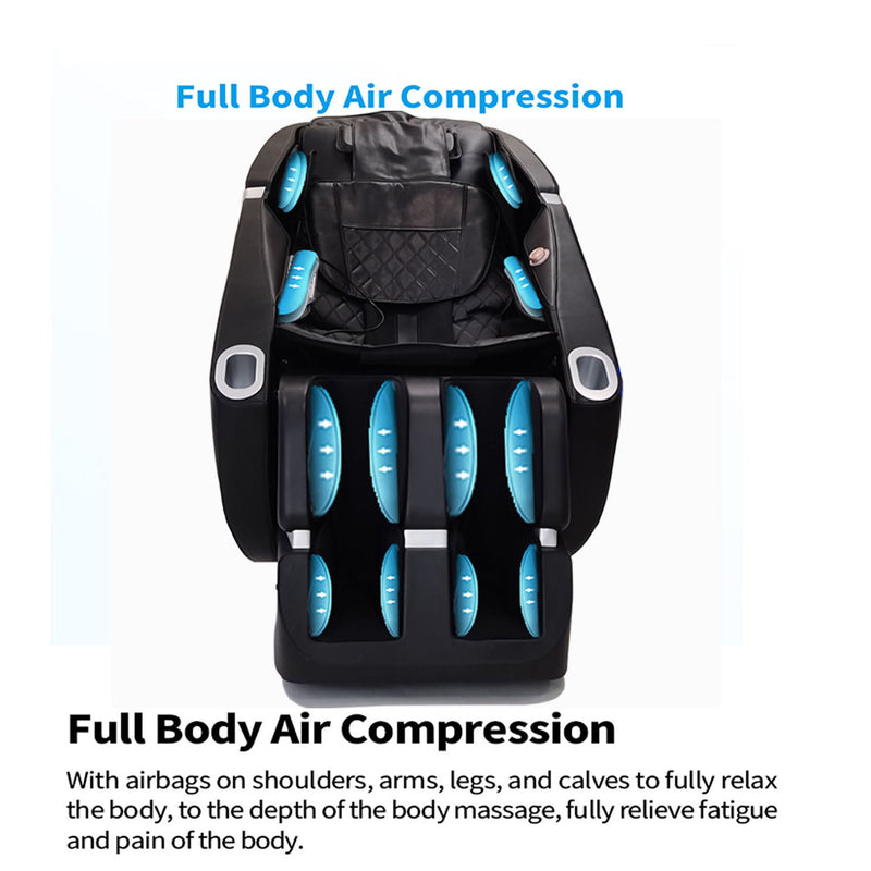 SL Type Pulley Guide, 2D Motor-Massage Manipulator-Space Saver Design, Track Sliding Zero Gravity Multifunction Massage Chair - Black