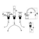 2 Handle Widespread Bathroom Faucet With Pop Up Drain And 2 Water Supply Lines - Brushed Nickel