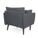 Luminate - Upholstered Fabric Club Chair With Tapered Legs And 2 Accent Pillows