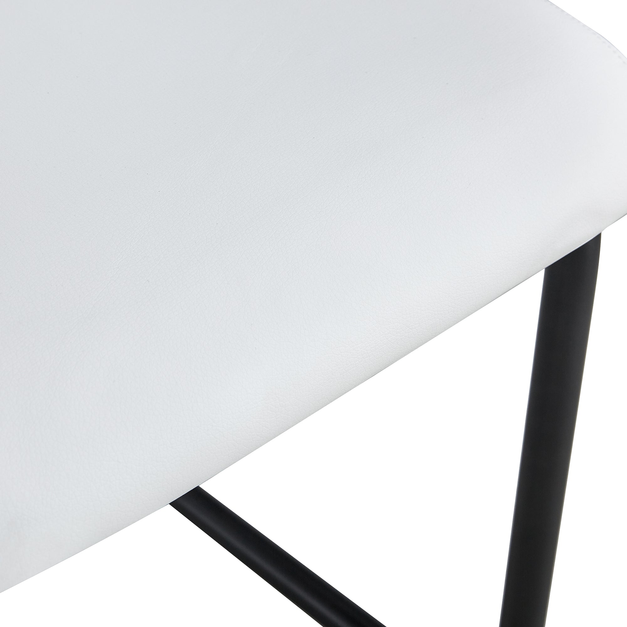 Modern dining chairs with faux leather upholstered seats - dining room chairs with metal legs, suitable for kitchen, living room, bedroom, dining room side chairs, set of 6 pieces (white+PU leather)