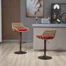 Modern Swivel Bar Stools Adjustable Counter Chairs With Footrest (Set of 2)