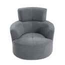 360° Swivel Chair Upholstered Accent Barrel Chair With Adjustable Headrest