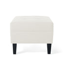 Ottoman With Birch Wood Legs And Cushioned Top For Comfort