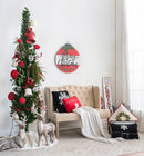 Velvet Pillow With Embroidered Joy And Frosty Snowflake, For Christmas Halloween Holiday Decor (Set of 2)