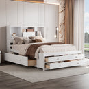 Platform Bed With Storage Headboard And 8 Drawers