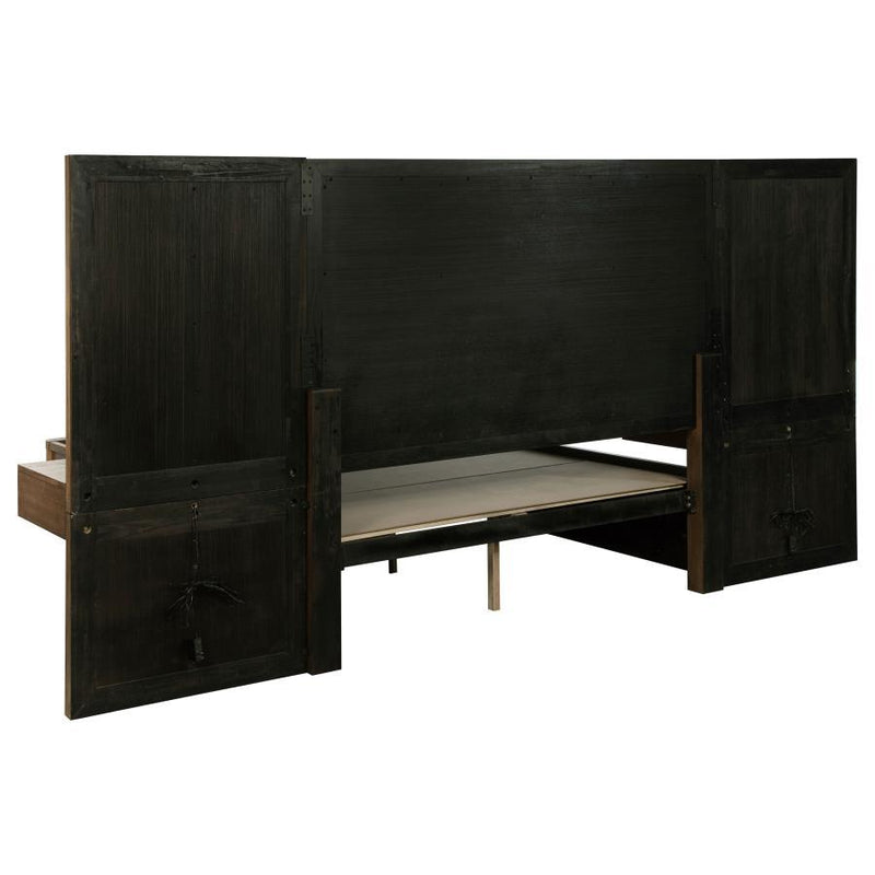 Terrace - 2 Piece Wall Panel With Nightstand Set - Ash Brown