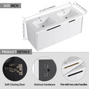 Contemporary Wall Mounted Bathroom Vanity With Resin Double Sink