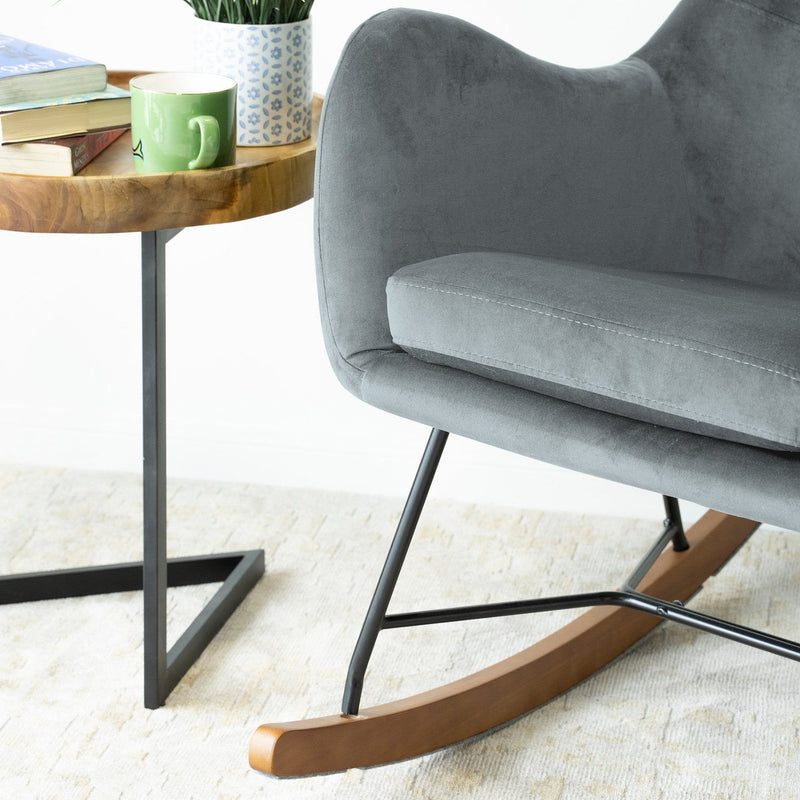 Chel - Mid-Century Modern Velvet Rocking Chair