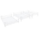Full-Full-Full Metal  Triple Bed  with Built-in Ladder, Divided into Three Separate Beds,White(OLD SKU:LP000297AAK)