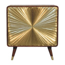 Avora - Brass Embossed 2 Door Cabinet - Brown / Golden