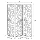Nailan - 3-Panel Room Divider Folding Screen Open Mosaic - Black