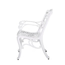 Unravel - Outdoor Arm Chair With Scroll Design And Floral Accents (Set of 2) - White