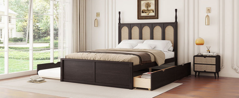 Platform Bed With With 2 Big Drawers With Trundle