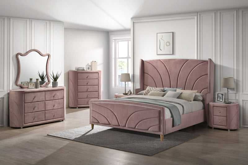 Salonia - Dresser - Pink Velvet - Atlantic Fine Furniture Inc