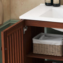 30" Vintage Bathroom Vanity With Ceramic Sink, Modern Bathroom Vanity Cabinet With 2 Soft Close Doors, Equpiied With 4 Sturdy Iron Legs - Antique Dark Brown