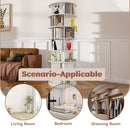 6 Tier Spinning Shoe Rack, Free Standing 360° Revolving Shoe Organizer - White