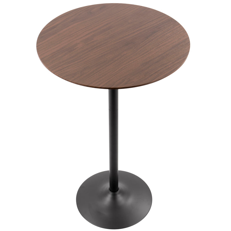 Pebble - Mid-Century Modern Adjustable Dining Or Bar Table - Walnut / Black