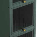 Glass Door Cabinet With Tier Storage