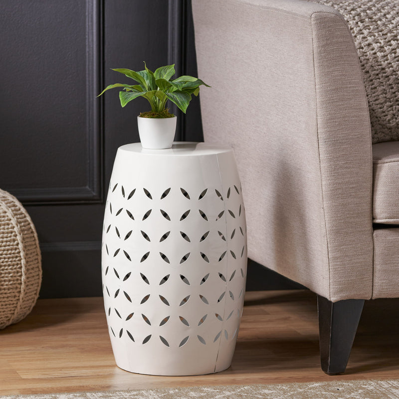 Lilac - Lace Cut Side Table, Compact Design