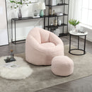 Bedding Bean Bag Sofa Chair High Pressure Foam With Footrest