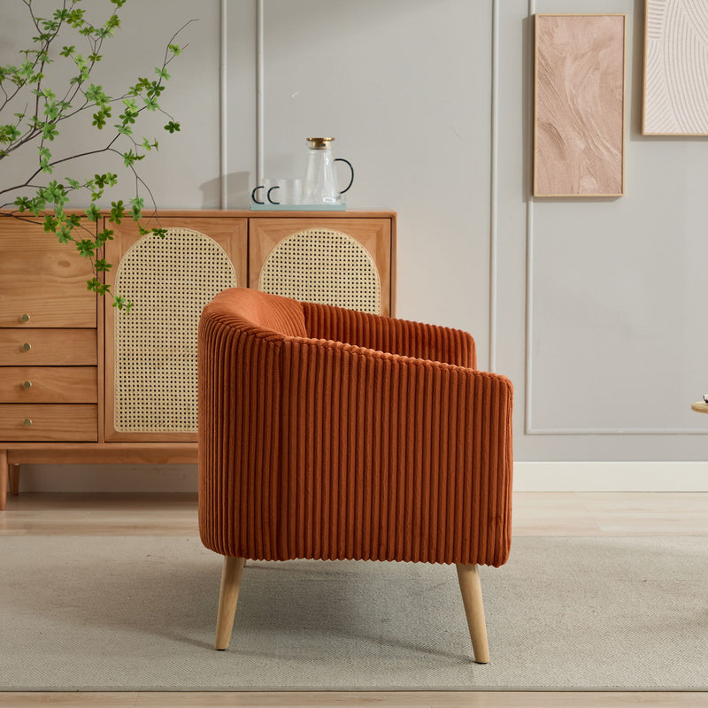 Modern Loveseat Couch Sofa With Corduroy Upholstery, 2 Seat