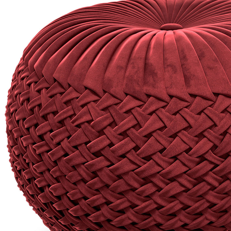 Grafton - Handcrafted Velvet Round Pouf