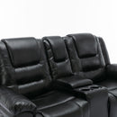 2 Seater Home Theater Recliner Manual Recliner Chair With A Storage Box And Two Cup Holders For Living Room