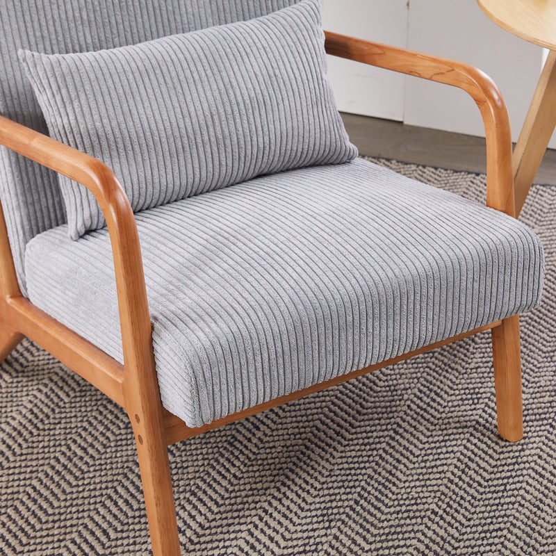 Accent Arm Chair With Pillow Upholstered