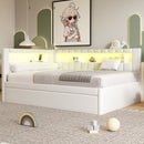 Upholstered Platform Bed With USB Ports And LED Belt