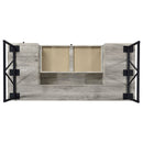 Rustic Industrial Charm Writing Desk With 4 Drawers And Open Shelf