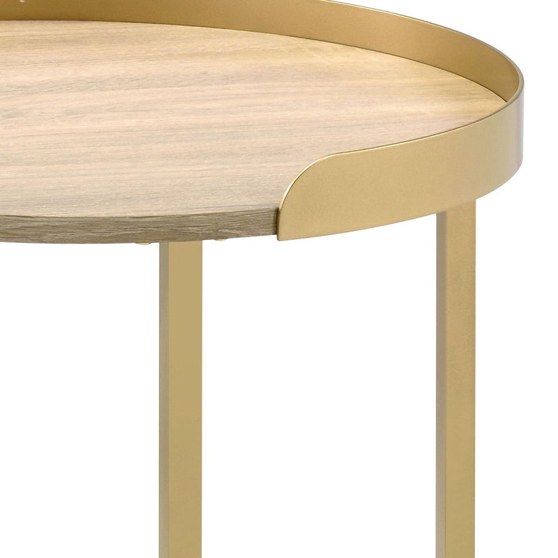 Mithea - End Table - Oak / Gold