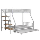 Metal Bunk Bed With Trundle And Storage Staircase
