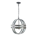 4 Light Galvanized Chandelier, Hanging Light Fixture With Adjustable Chain For Kitchen, Bulb Not Included - Gray
