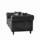 Chesterfield 3 And 3 Seater Sofa Set High Tech Fabric Roll Armrest Upholstered Couch