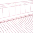 Twin Size Metal Daybed with Trundle, Daybed with Slat No Box required Pink
