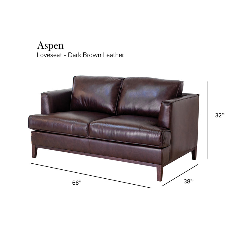 Aspen - Top Grain Leather Loveseat