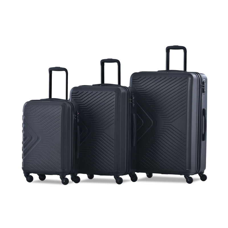 3 Piece Luggage Sets Lightweight Suitcase With Two Hooks, Spinner Wheels, Tsa Lock, Durable Hard Shell